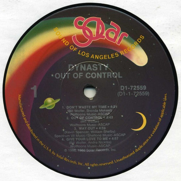 Dynasty : Out Of Control (LP, Album, All)