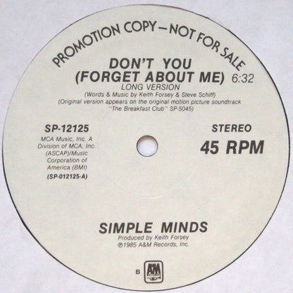 Simple Minds : Don't You (Forget About Me) (12", Single, Promo)