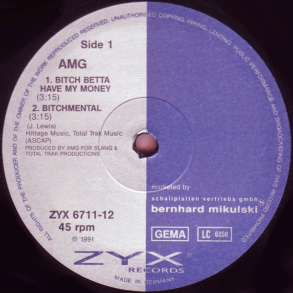 AMG : Bitch Betta Have My Money (12", Maxi)