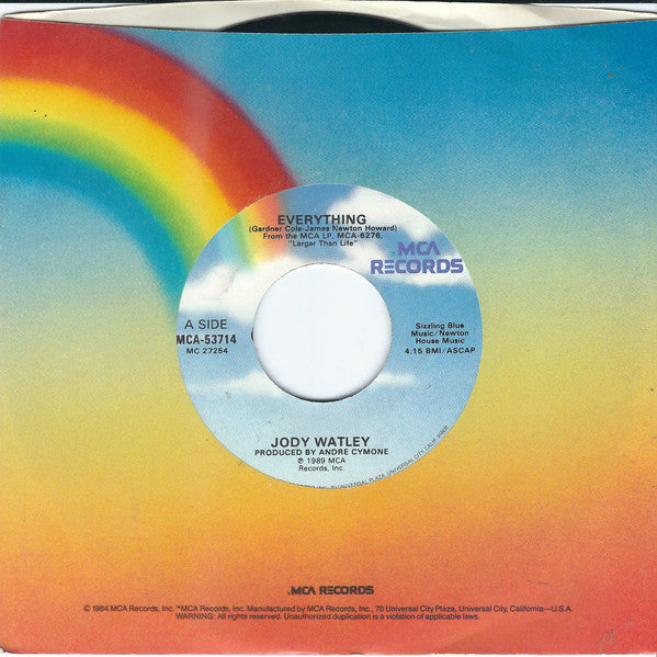 Jody Watley : Everything (7", Single, Glo)