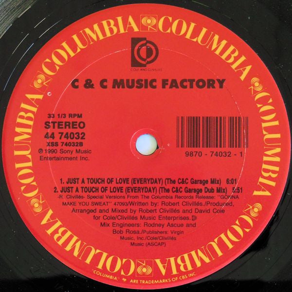 C & C Music Factory* : Just A Touch Of Love (12")
