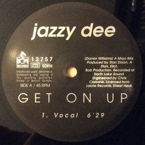 Jazzy Dee : Get On Up (12")