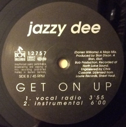 Jazzy Dee : Get On Up (12")
