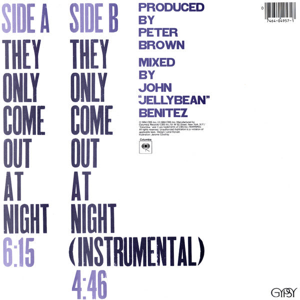 Peter Brown (2) : They Only Come Out At Night (12", Single, Pit)