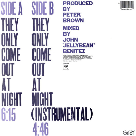 Peter Brown (2) : They Only Come Out At Night (12", Single, Pit)