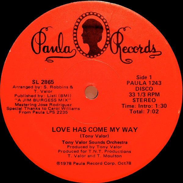 Tony Valor Sounds Orchestra : Love Has Come My Way (12")