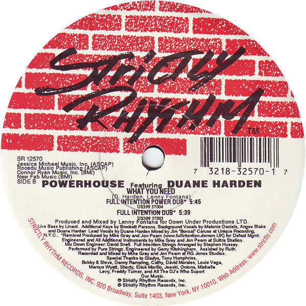 Powerhouse Featuring Duane Harden : What You Need (2x12")
