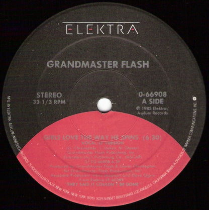 Grandmaster Flash : Girls Love The Way He Spins (12")