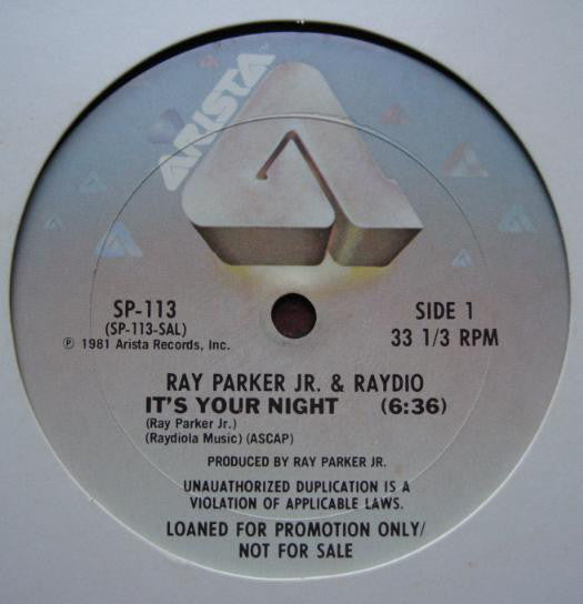 Ray Parker Jr. & Raydio* : It's Your Night (12", Promo)