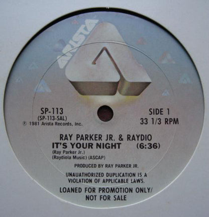 Ray Parker Jr. & Raydio* : It's Your Night (12", Promo)