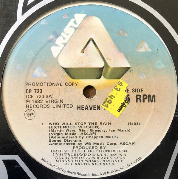 Heaven 17 : Who Will Stop The Rain (12", Promo, Ari)