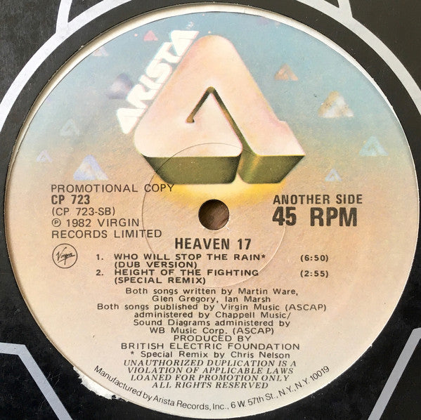 Heaven 17 : Who Will Stop The Rain (12", Promo, Ari)