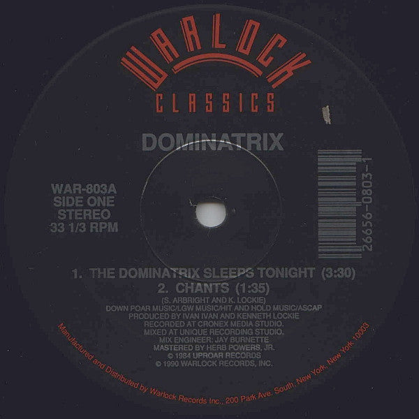 Dominatrix : The Dominatrix Sleeps Tonight (12", RE)