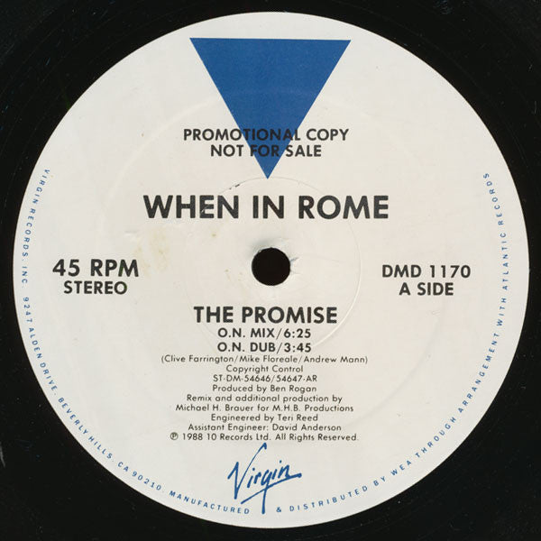 When In Rome : The Promise (12", Promo, AR)