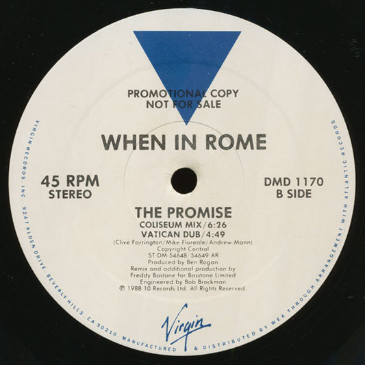 When In Rome : The Promise (12", Promo, AR)