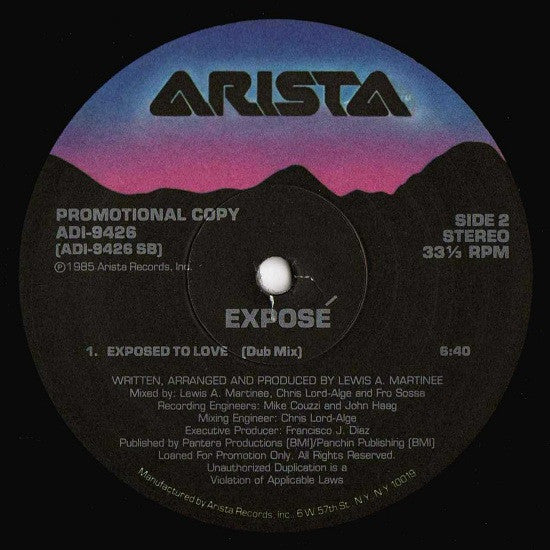 Exposé : Exposed To Love (12", Promo)