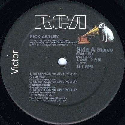 Rick Astley : Never Gonna Give You Up (12", Maxi)