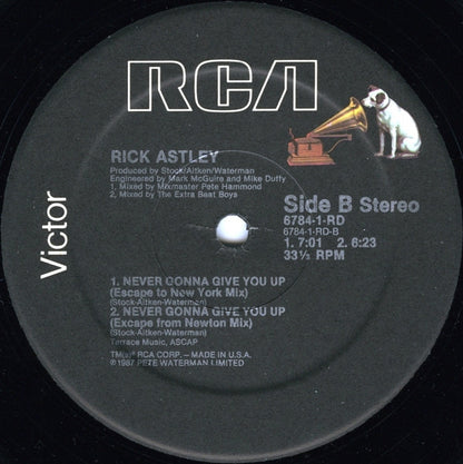Rick Astley : Never Gonna Give You Up (12", Maxi)