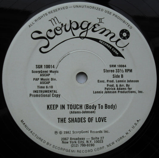 Shades Of Love : Keep In Touch (Body To Body) (12", Promo)