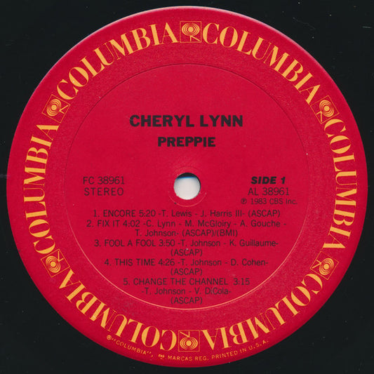 Cheryl Lynn : Preppie (LP, Album)