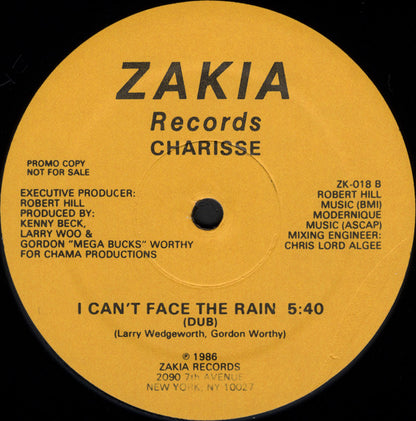Charisse (3) : I Can't Face The Rain (12", Promo)