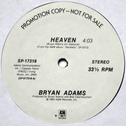 Bryan Adams : Heaven (12", Promo)