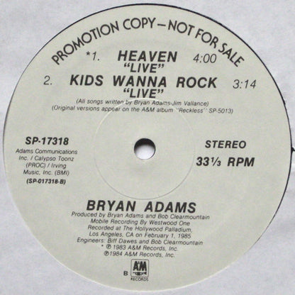 Bryan Adams : Heaven (12", Promo)