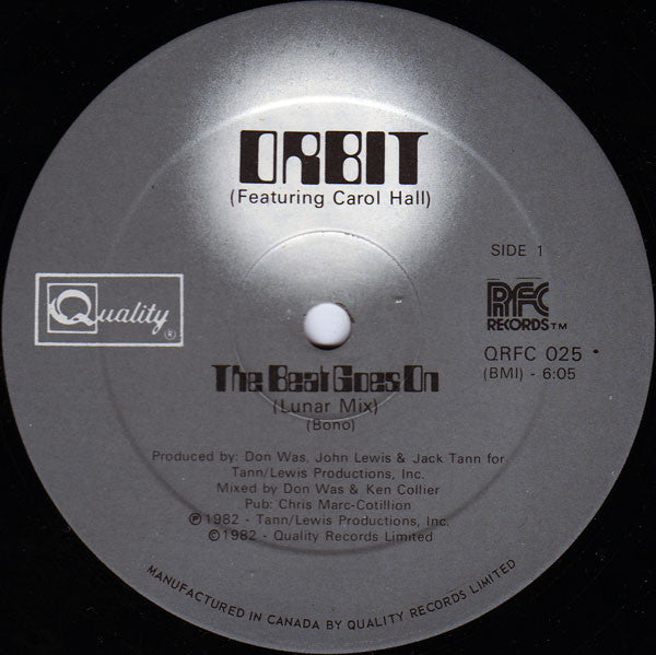 Orbit (3) Featuring Carol Hall : The Beat Goes On (12")