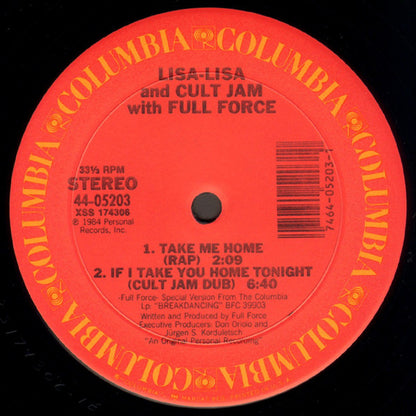 Lisa-Lisa And Cult Jam* With Full Force : I Wonder If I Take You Home (12")