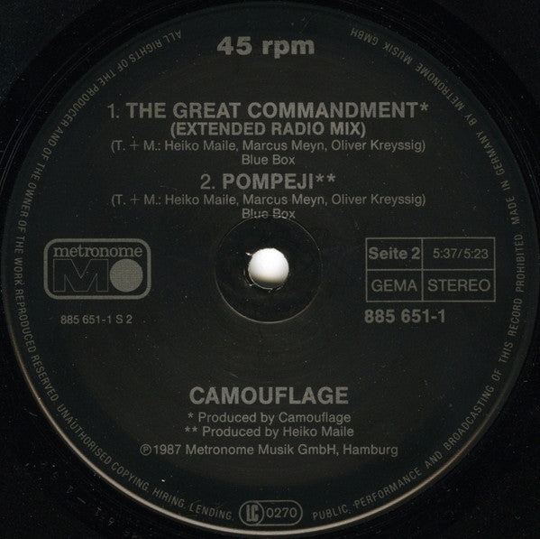 Camouflage : The Great Commandment (12", Maxi)