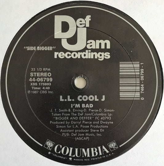 LL Cool J : I'm Bad / Get Down (12", Single)