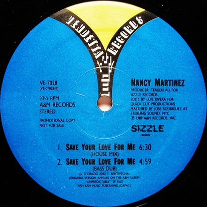Nancy Martinez : Save Your Love For Me (12", Promo)