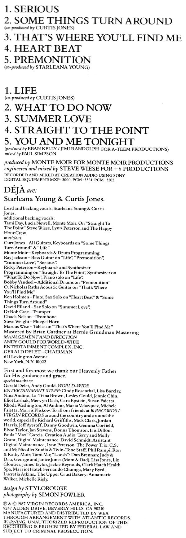 Déjà : Serious (LP, Album, Spe)