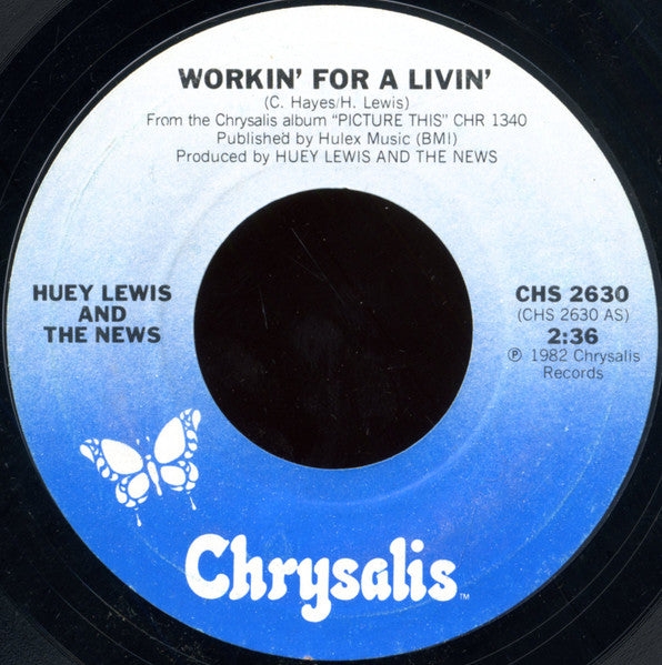 Huey Lewis And The News* : Workin' For A Livin' (7", Single, Styrene, Ter)