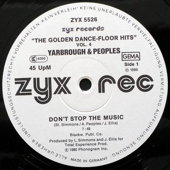 Yarbrough & Peoples / The Gap Band : The Golden Dance-Floor Hits Vol. 4 (12", Maxi, Whi)
