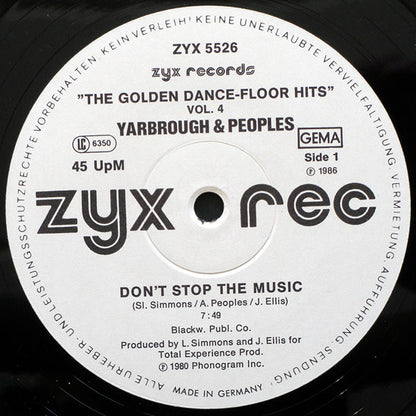 Yarbrough & Peoples / The Gap Band : The Golden Dance-Floor Hits Vol. 4 (12", Maxi, Whi)