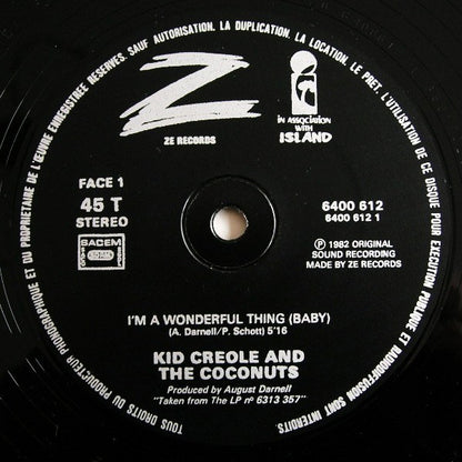 Kid Creole And The Coconuts : I'm A Wonderful Thing (12", Maxi)