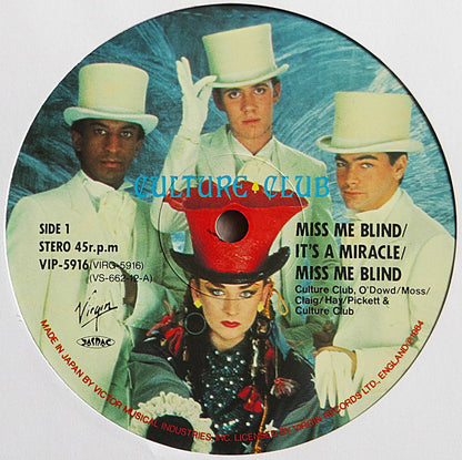 Culture Club : It's A Miracle / Miss Me Blind (12", Ltd)