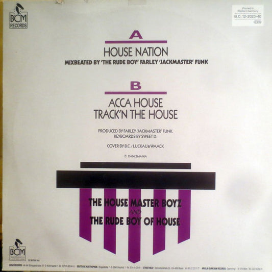 The House Master Boyz* And The Rude Boy Of House : House Nation (12")