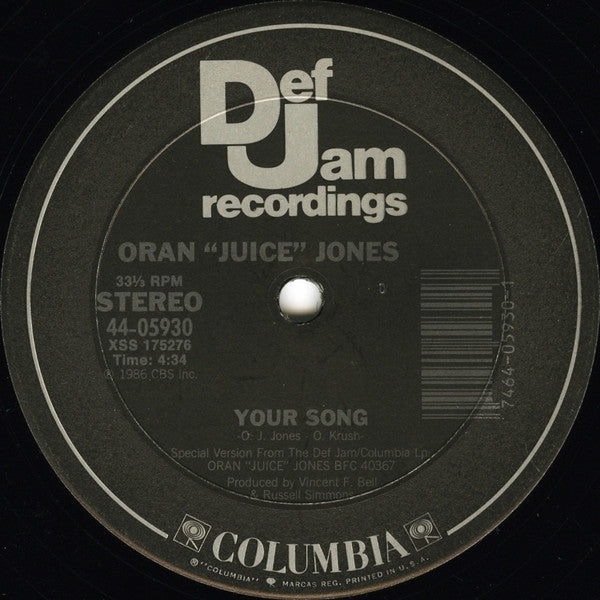 Oran "Juice" Jones* : The Rain / Your Song (12", Pit)