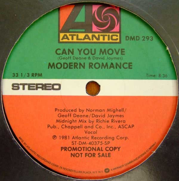 Modern Romance : Can You Move (12", Promo)