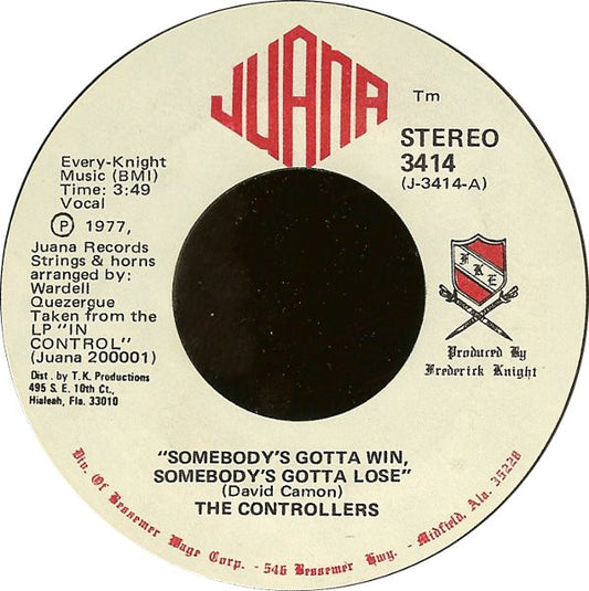 The Controllers (2) : Somebody's Gotta Win, Somebody's Gotta Lose / Feeling A Feeling (7", Styrene)