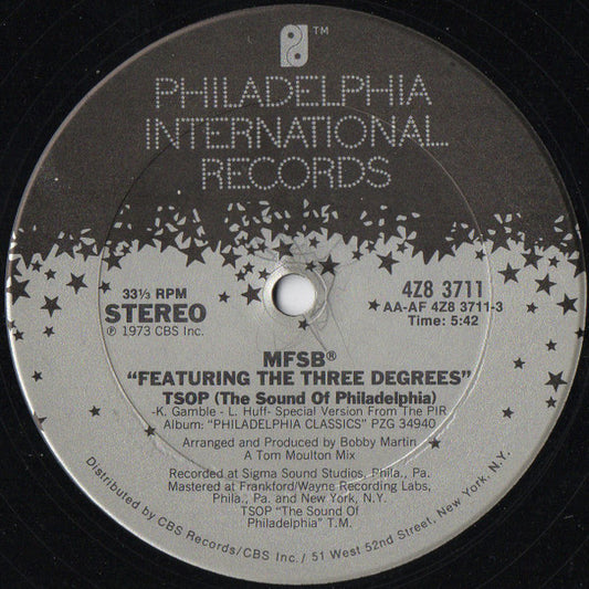 MFSB : TSOP (The Sound Of Philadelphia) / Love Is The Message (12", Single)