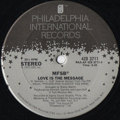 MFSB : TSOP (The Sound Of Philadelphia) / Love Is The Message (12", Single)