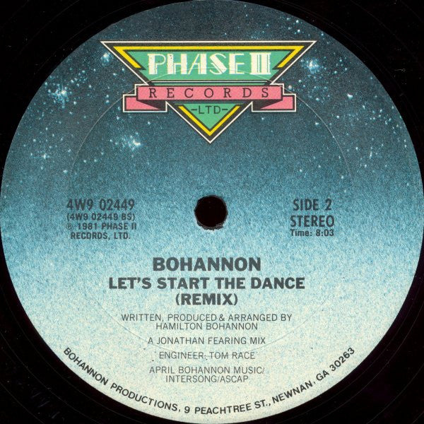 Hamilton Bohannon : Let's Start II Dance Again (12")