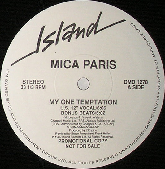 Mica Paris : My One Temptation (12", Single, Promo)