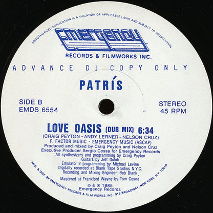 Patris : Love Oasis (12", Promo)