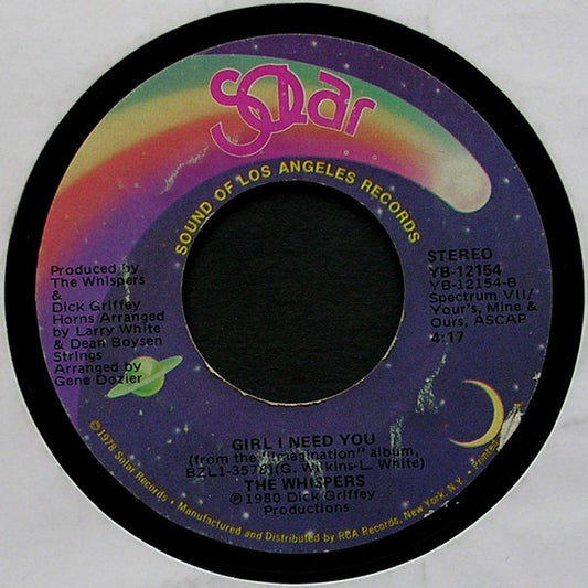 The Whispers : It's A Love Thing (7", Styrene, RCA)
