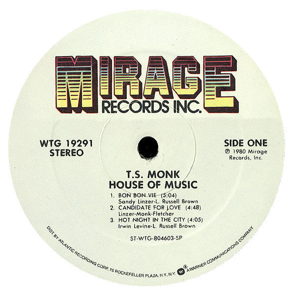T.S. Monk : House Of Music (LP, Album)