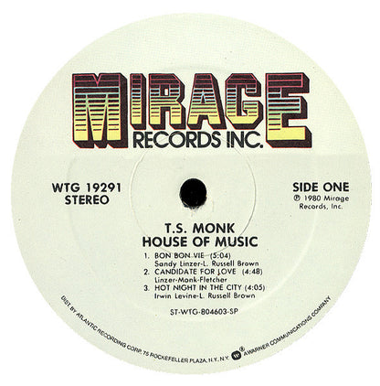 T.S. Monk : House Of Music (LP, Album)